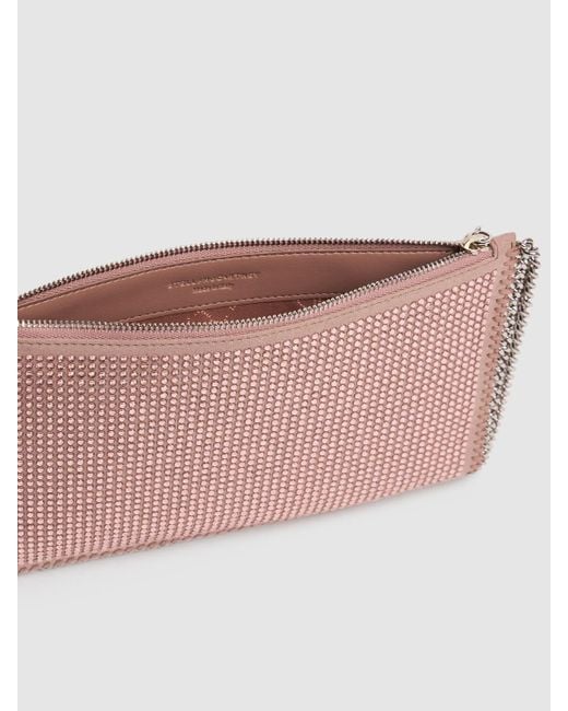 Stella McCartney Pink Falabella Crystal Embellished Clutch