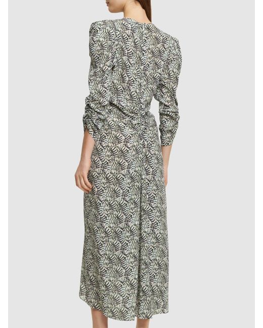 Isabel Marant Gray Albini Printed Silk Mini Dress