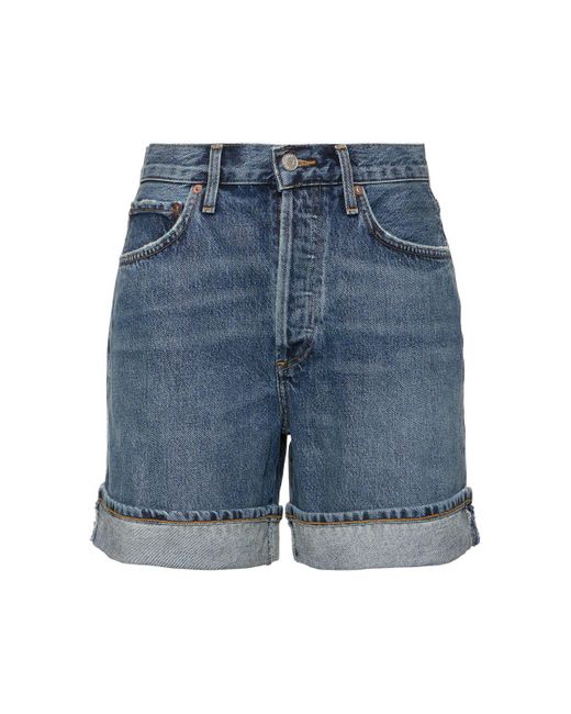 Short ample en coton biologique dame Agolde en coloris Blue