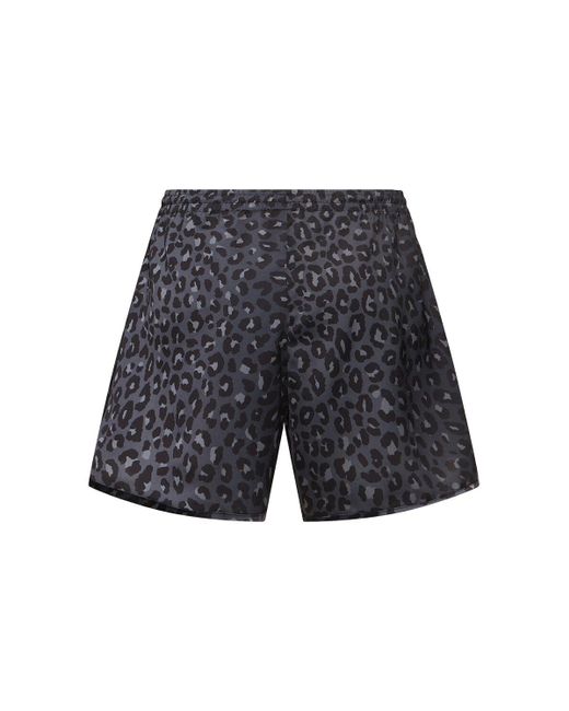 adidas Originals Leopard Print Satin Shorts in Blue | Lyst UK