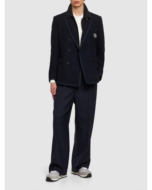 Valentino Zweireihiges Jackett Aus Tweed in Blue für Herren