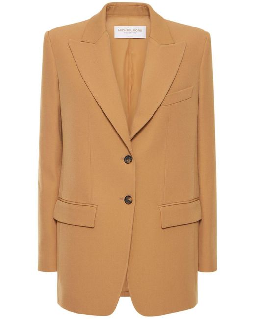 Michael Kors Wool Gabardine Single Breasted Blazer in Camel (Natural) Lyst