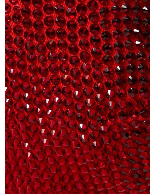Crop top a cuore in lana con decorazioni di Area in Red