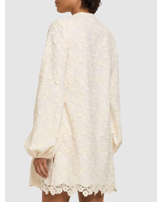 Giambattista Valli ポプリンミニドレス Natural