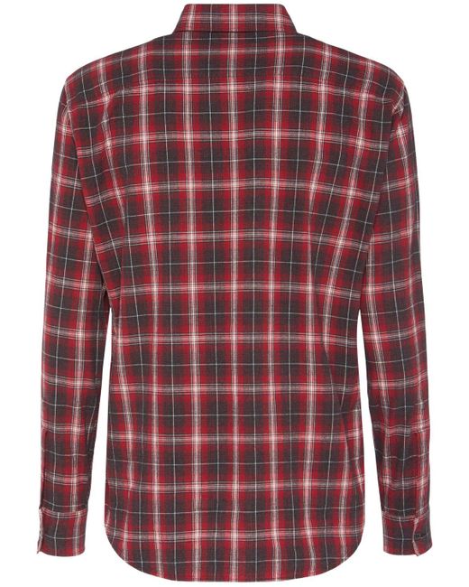 Hombre Camisa De Algodón Estampado DSquared² de hombre de color Red