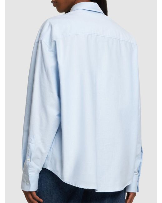 AMI Blue Ami De Coeur Boxy Fit Cotton Shirt