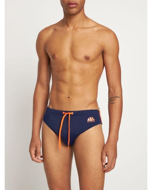 Bañador de lycra con logo Sundek de hombre de color Blue