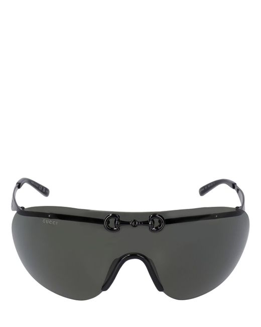 Lunettes de soleil style masque en métal gg1656s Gucci pour homme en coloris Black