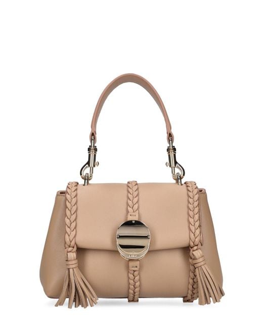 Chloé Natural Small Penelope Leather Top Handle Bag