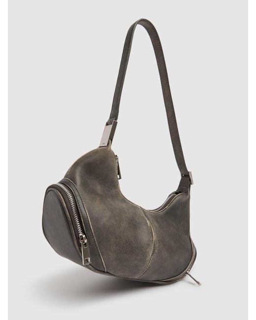 OSOI Cargo Hobo レザーショルダーバッグ Gray