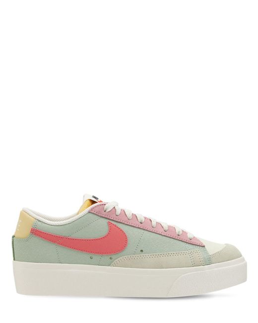 Nike Leather Blazer Low Platform Sneakers In Pink Lyst Uk