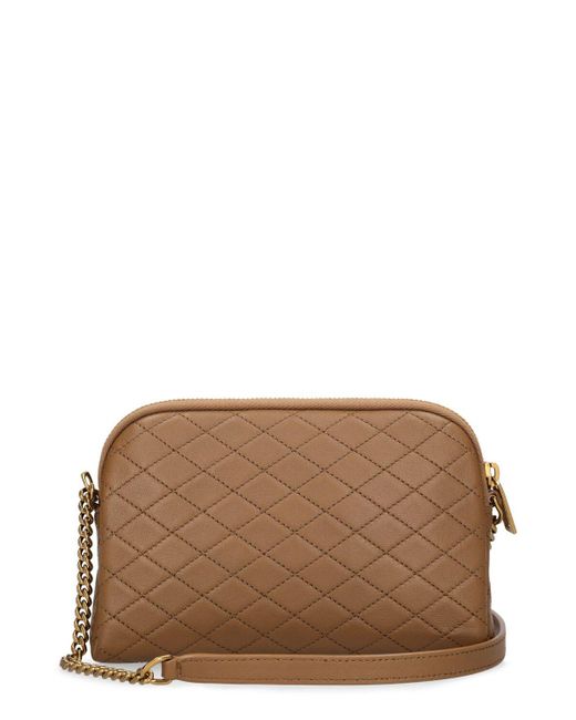 Saint Laurent Brown Mini Gaby Quilted Leather Shoulder Bag