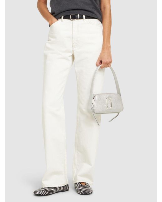 Marc Jacobs White The Slingshot Leather Shoulder Bag