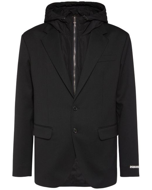 DSquared² Black Urban Hooded Blazer for men