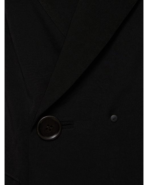Yohji Yamamoto Black Crepe De Chine Side Button Jacket