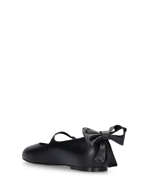 Gia Borghini Black 10mm Grete Leather Ballerinas