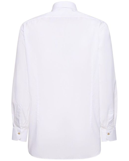 Kiton White Cotton Shirt for men