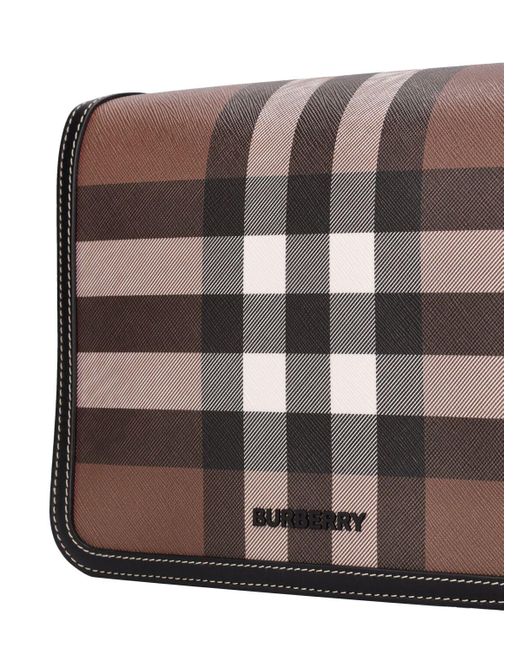 Burberry Brown Alfred Check E-canvas Messenger Bag for men