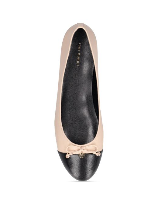 Tory Burch Brown 5mm Cap-toe Leather Ballet