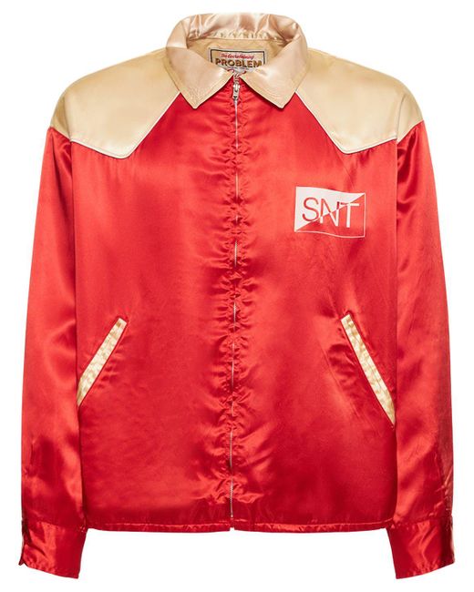 Saint Michael Red Disorder Of The Divine Logo Jacket for men