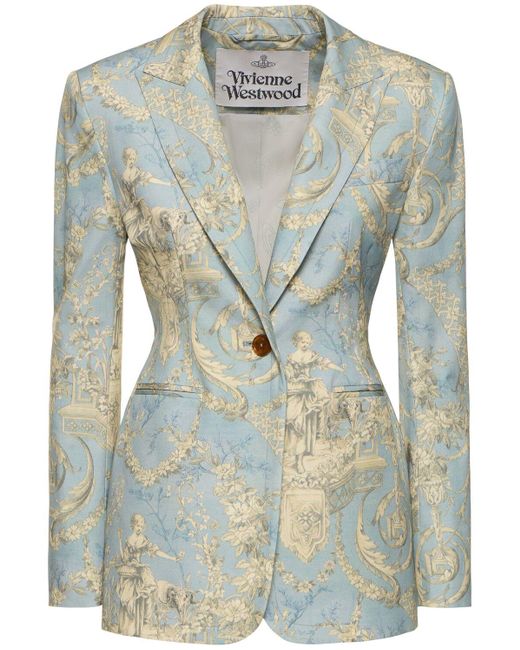 Vivienne Westwood Blue Lauren Jacquard Single Breasted Jacket