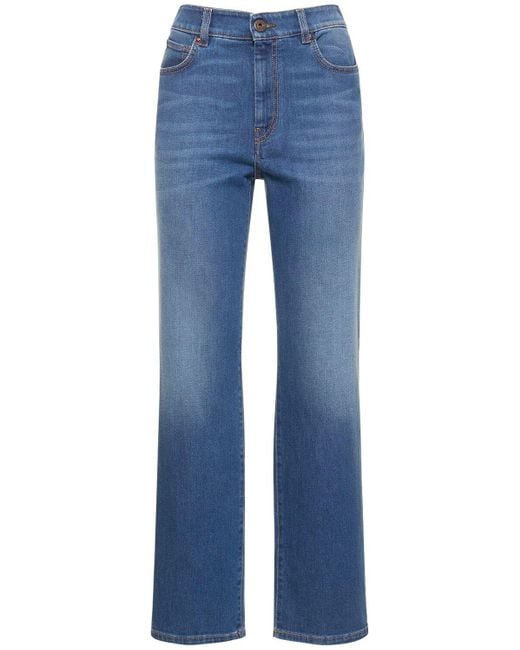 Jeans dritti ortisei in denim di cotone di Weekend by Maxmara in Blue