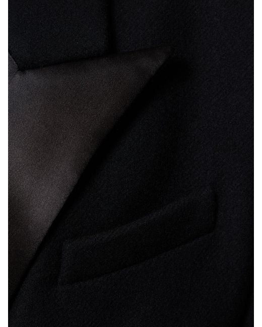 Magda Butrym Black Wool Twill Double Breasted Long Coat