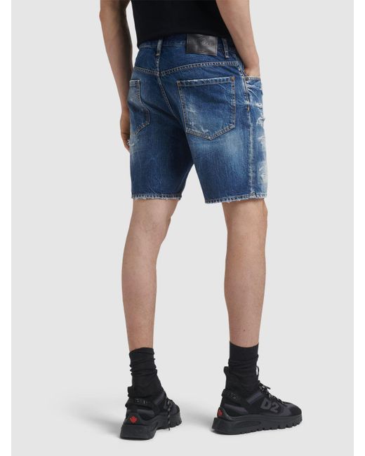 DSquared² Blue Marine Fit Cotton Shorts for men