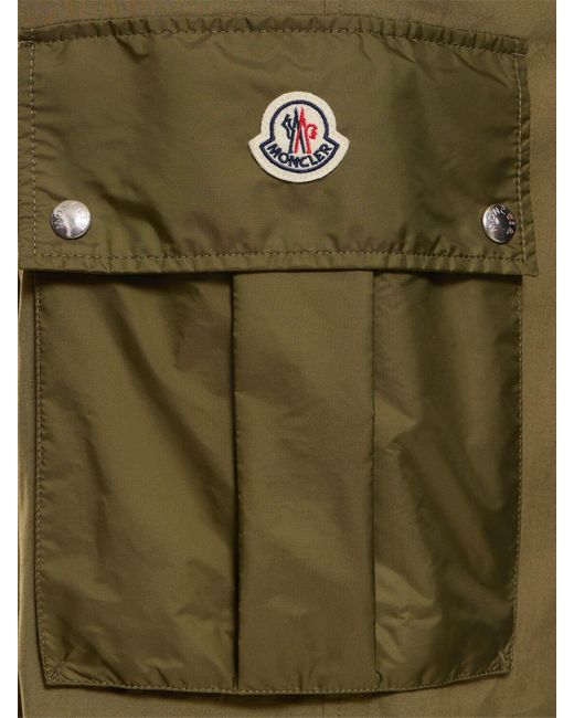 Moncler Green Cotton Poplin Cargo Pants for men