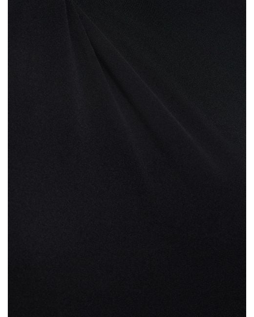 Vestido maxi de jersey drapeado Leslie Amon de color Black