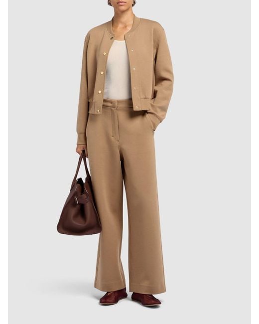 Donna Pantaloni Ampi Caucaso di Max Mara in Natural