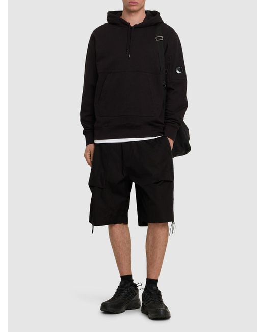 メンズ C P Company Diagonal Raised Fleece Hooded Sweatshirt Black