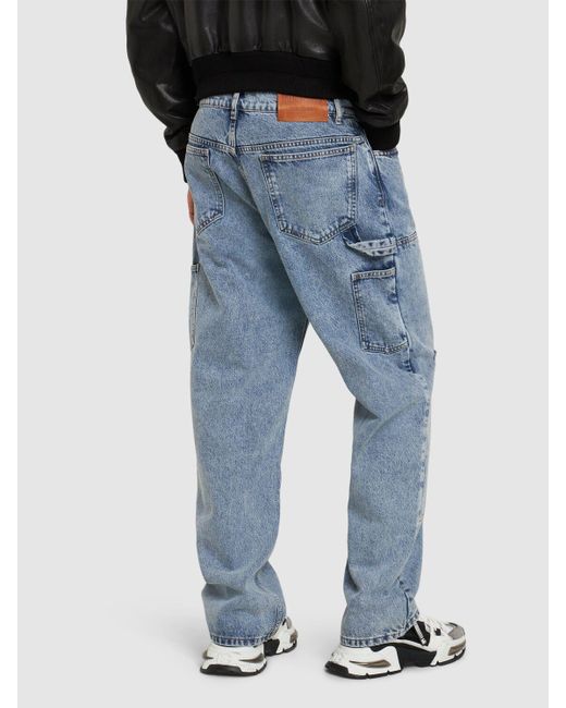 Moschino Blue Distressed Denim Carpenter Jeans for men
