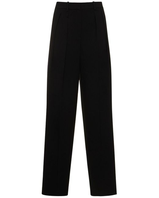 Theory Black Double Pleated Tech Wide Pants