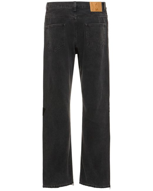 Jeans rectos de denim de algodón Martine Rose de hombre de color Black