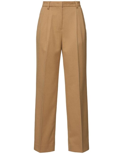 DUNST Natural Semi-wide Wool Blend Pants