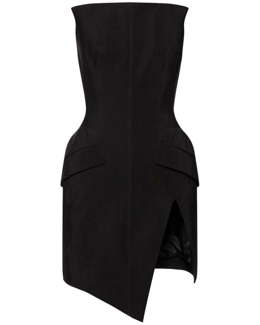 Mugler Black Trägerloses Minikleid Mit Taillierter Taille