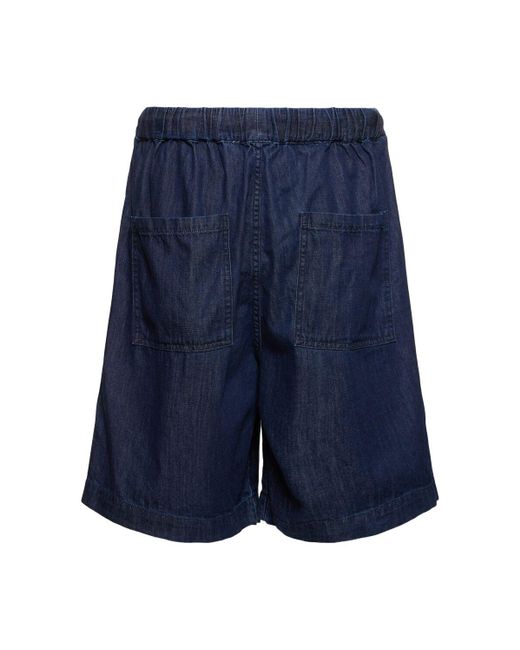 Frankie Shop Blue Cotton Denim jogging Shorts for men