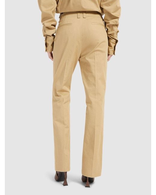 Pantalones de drill de algodón Saint Laurent de color Natural