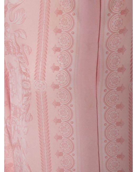 Versace Pink Bedrucktes Hemd Aus Seidentwill