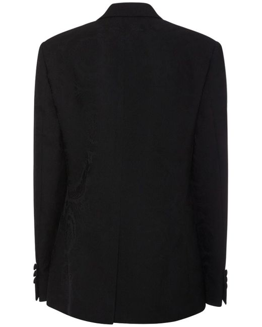 Veste cintrée en laine barocco Versace en coloris Black