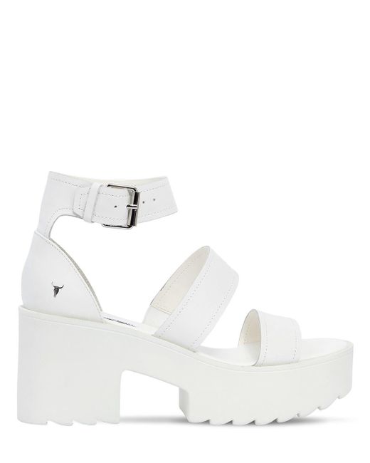 Windsor Smith 80mm Sada Leather Sandals in White | Lyst