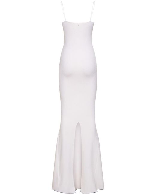 Robe longue en maille la robe aro Jacquemus en coloris White