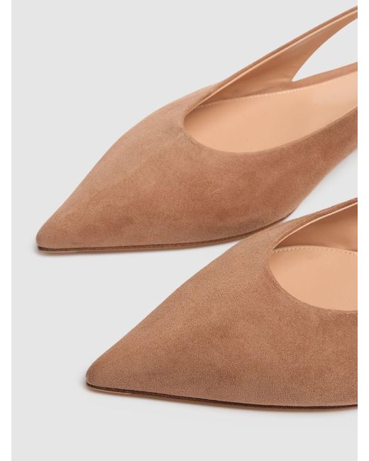 Femme Chaussures Plates À Bride En Daim Robbie 10 Mm Gianvito Rossi en coloris Brown