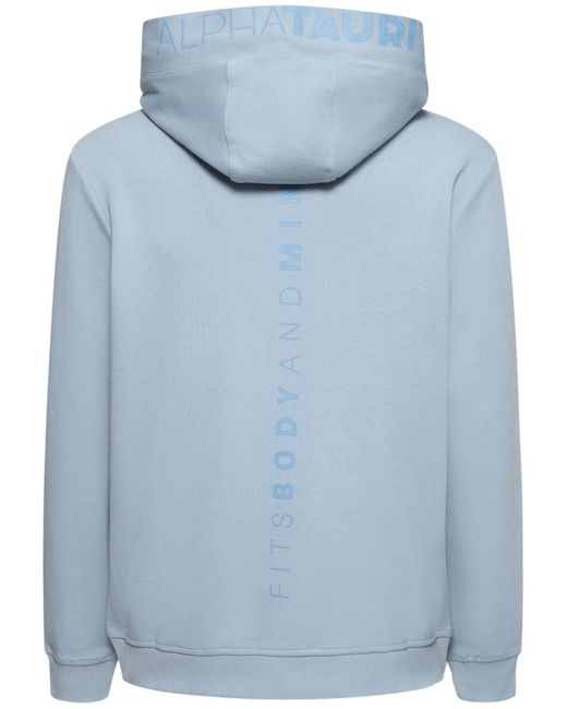 ALPHATAURI Blue Shero Hooded Sweatshirt for men