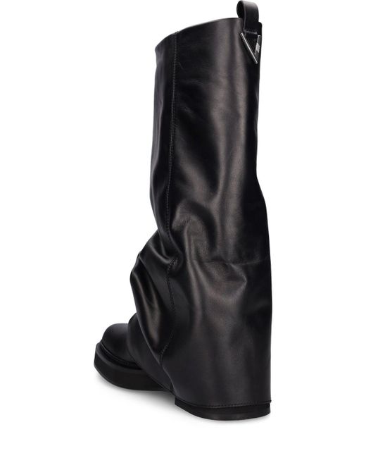 The Attico Black 30Mm Robin Leather Combat Boots
