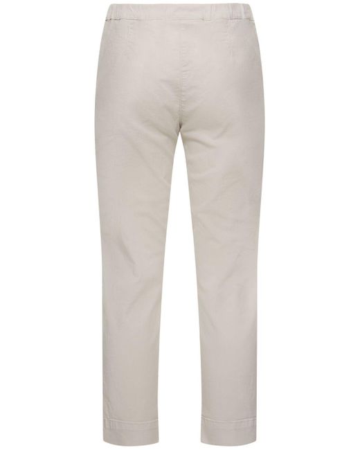 Pantalones rectos de dril de algodón Max Mara de color Natural