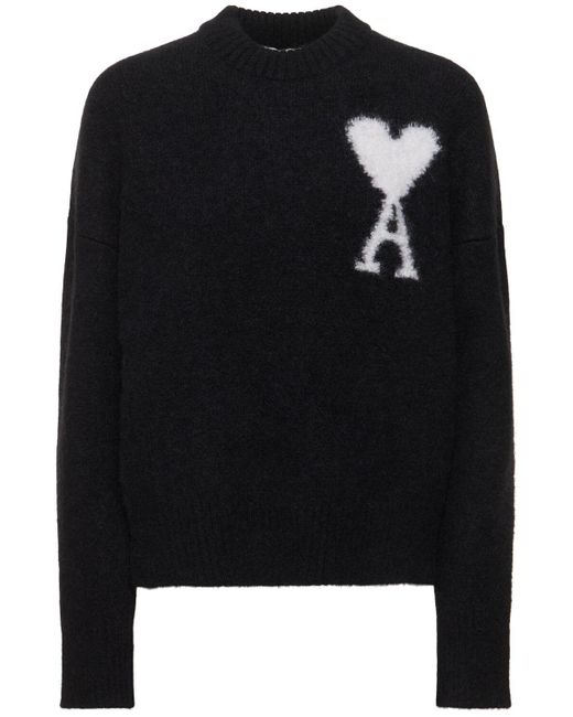 AMI Black Strickpullover Aus Alpakamischung "adc"