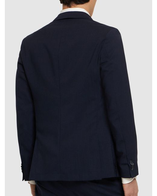 Boss Blue Hanry Double Breasted Wool Suit for men