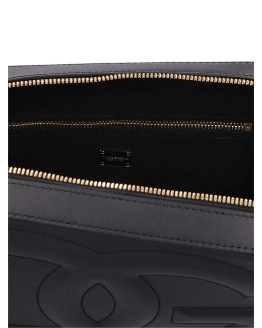 Bolso camera grande de piel con logo Dolce & Gabbana de color Black